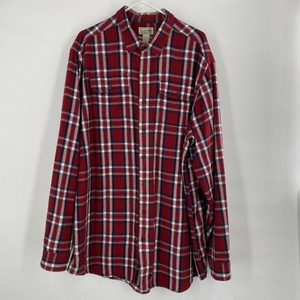 LL Bean Vintage Long Sleeve Shirt‎ Mens XL Tall Red White Blue Flannel